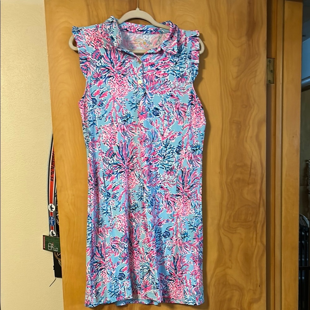 Lilly Pulitzer Celestial Blue Seek and Sea Silvia Dress with shorts size large